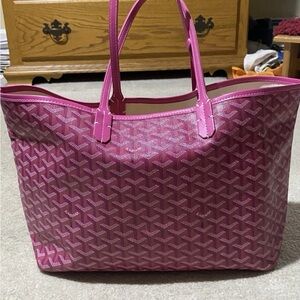 AUTHENTIC RARE GOYARD ST LOUIS PM IN GOYARDINE - PURPLE GOYARD TOTE BAG